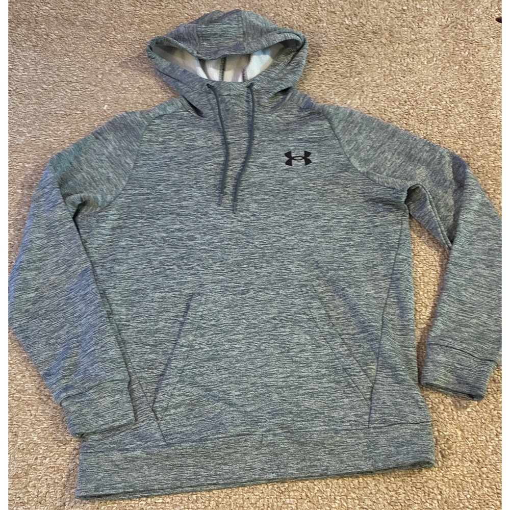 Under Armour Mens Hoodie Small Gray Fleece Lined Pullover Athletic Sweatshirt